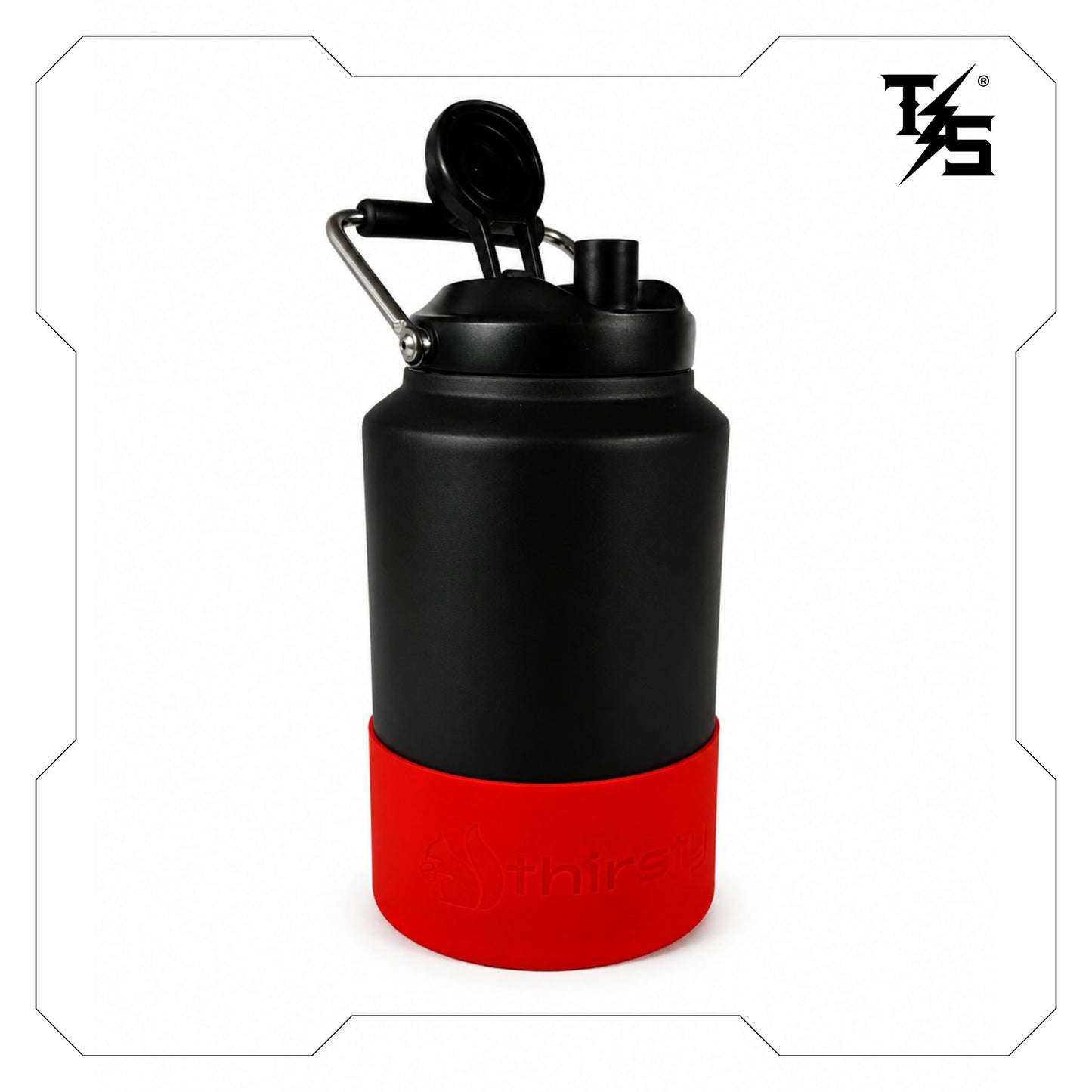 3.8L Water Bottle | Black & Orange