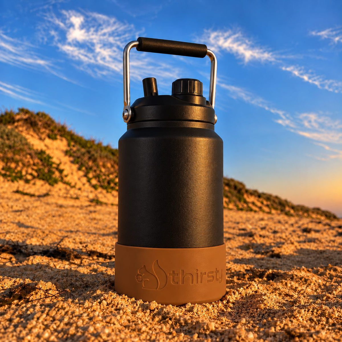 3.8L Water Bottle | Black | Thirsty Squirrel