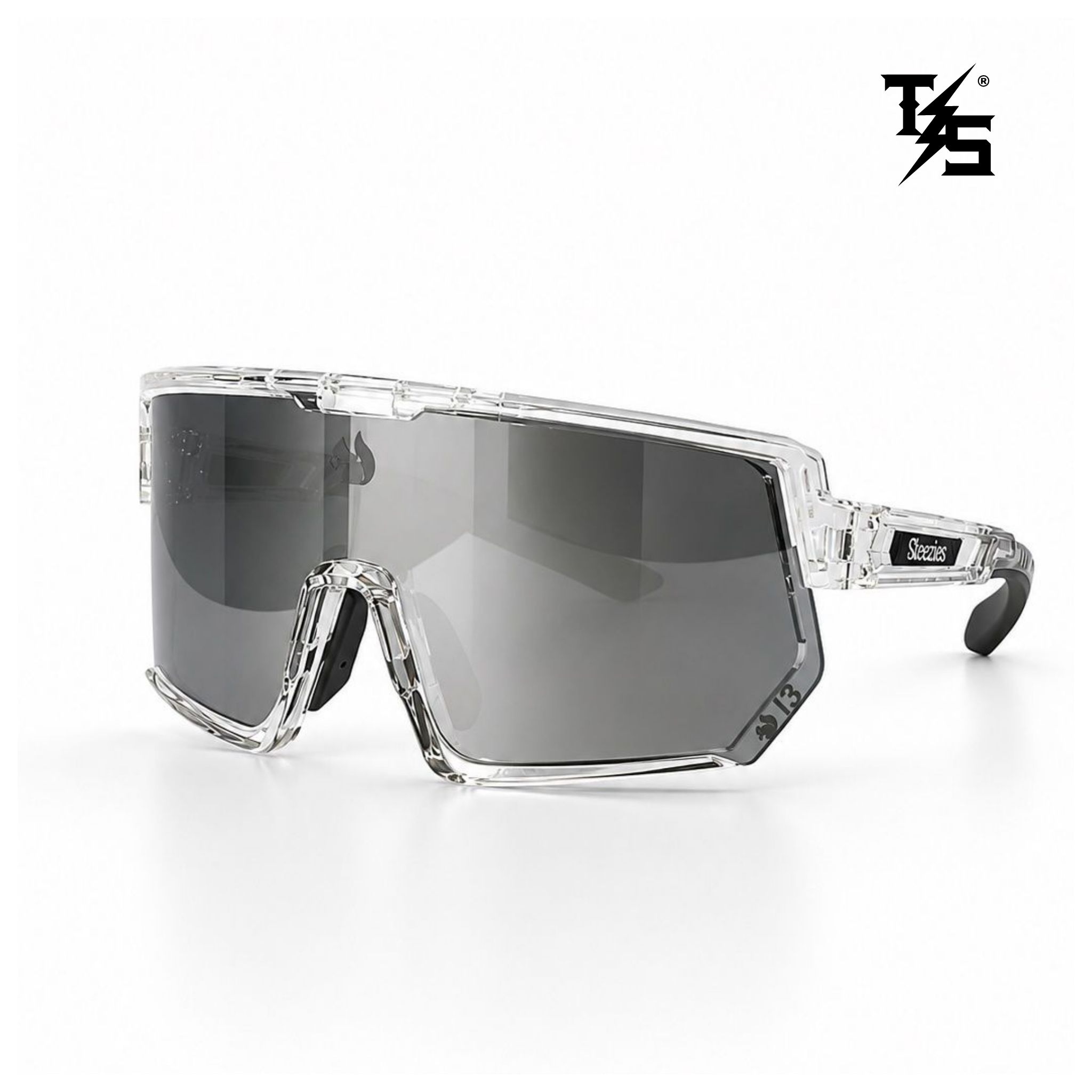 Steezies - Safety Glasses - Clear Frame Silver Lens
