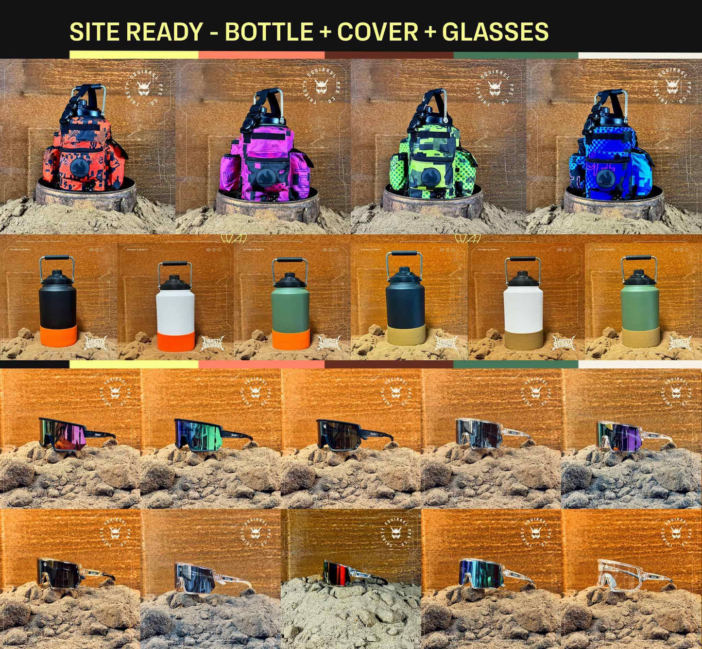 SITE READY KIT — BOTTLE + COVER + SUNGLASSES