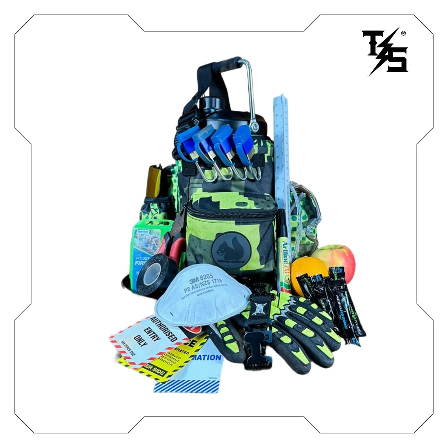 Bottle Cover Green & Yellow Camo OG – Thirsty Squirrel | Fits 3.8L