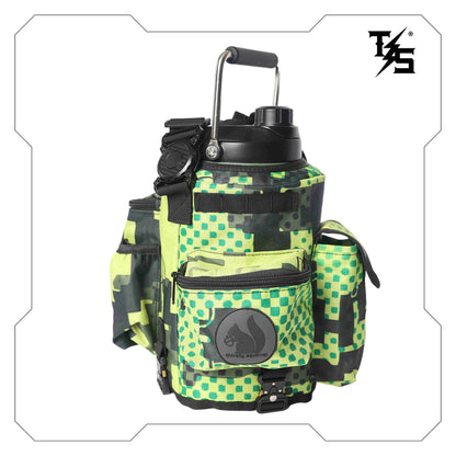 Bottle Cover Green & Yellow Camo OG – Thirsty Squirrel | Fits 3.8L