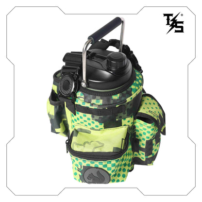 Bottle Cover Green & Yellow Camo OG – Thirsty Squirrel | Fits 3.8L