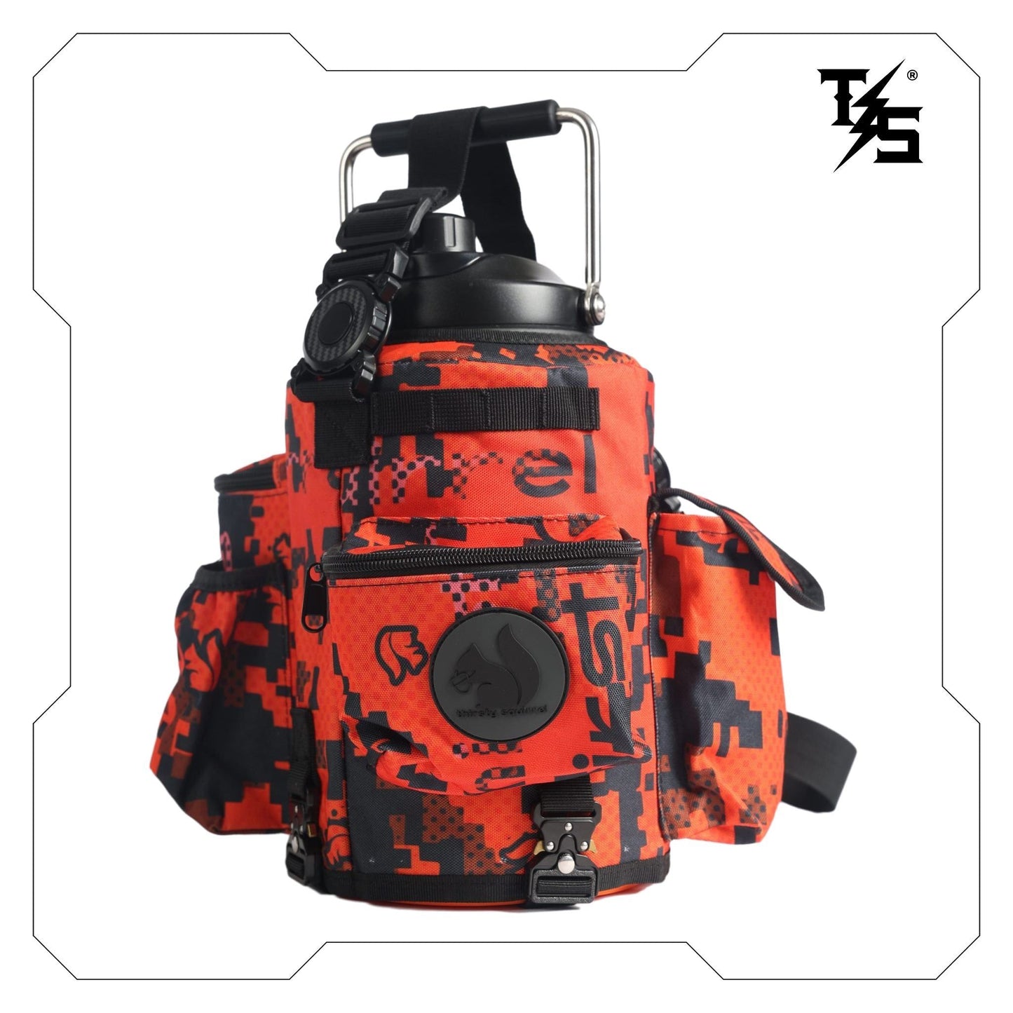 Bottle Cover Orange Camo OG – Thirsty Squirrel | Fits 3.8L