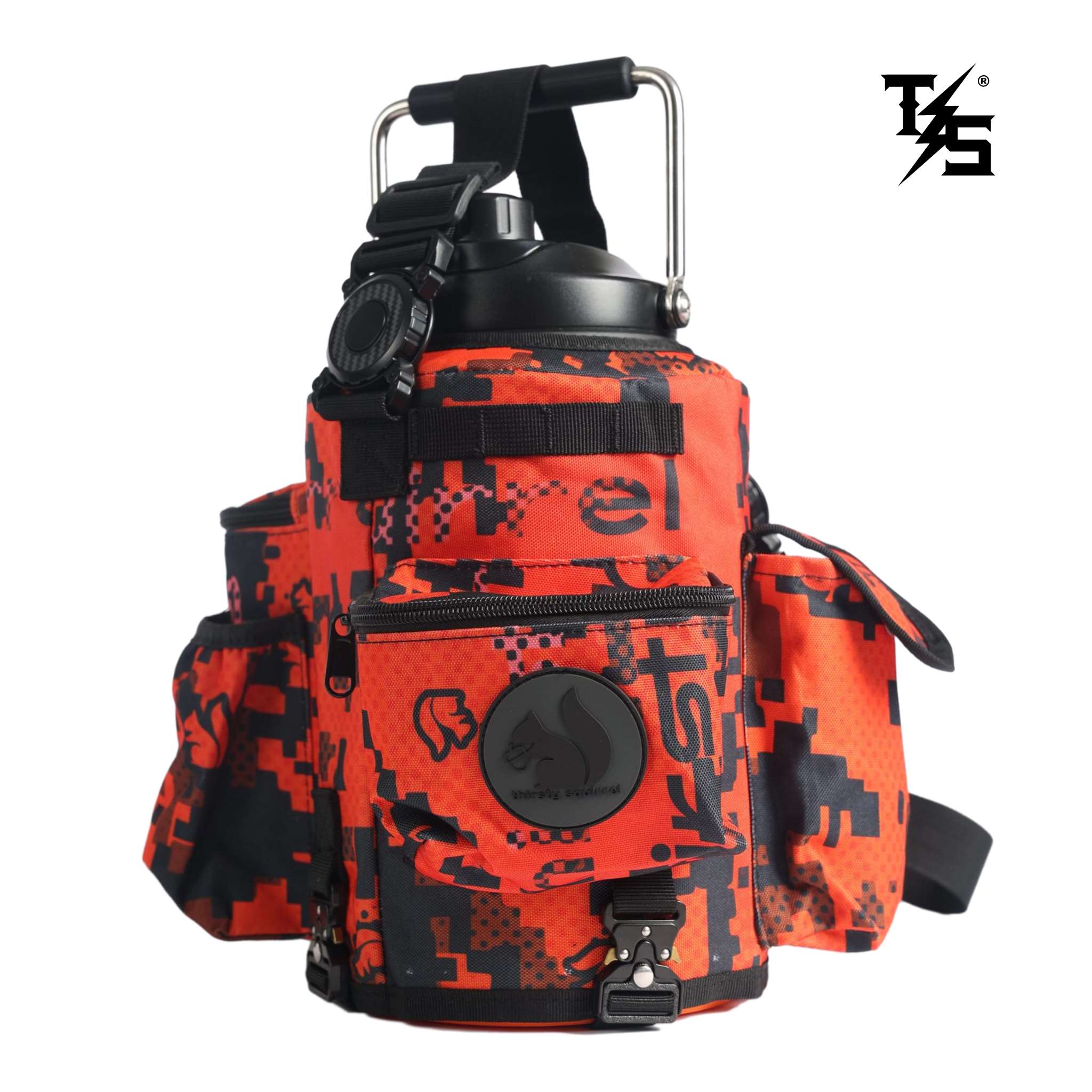 Thirsty Squirrel OG Water Bottle Cover Orange Camo
