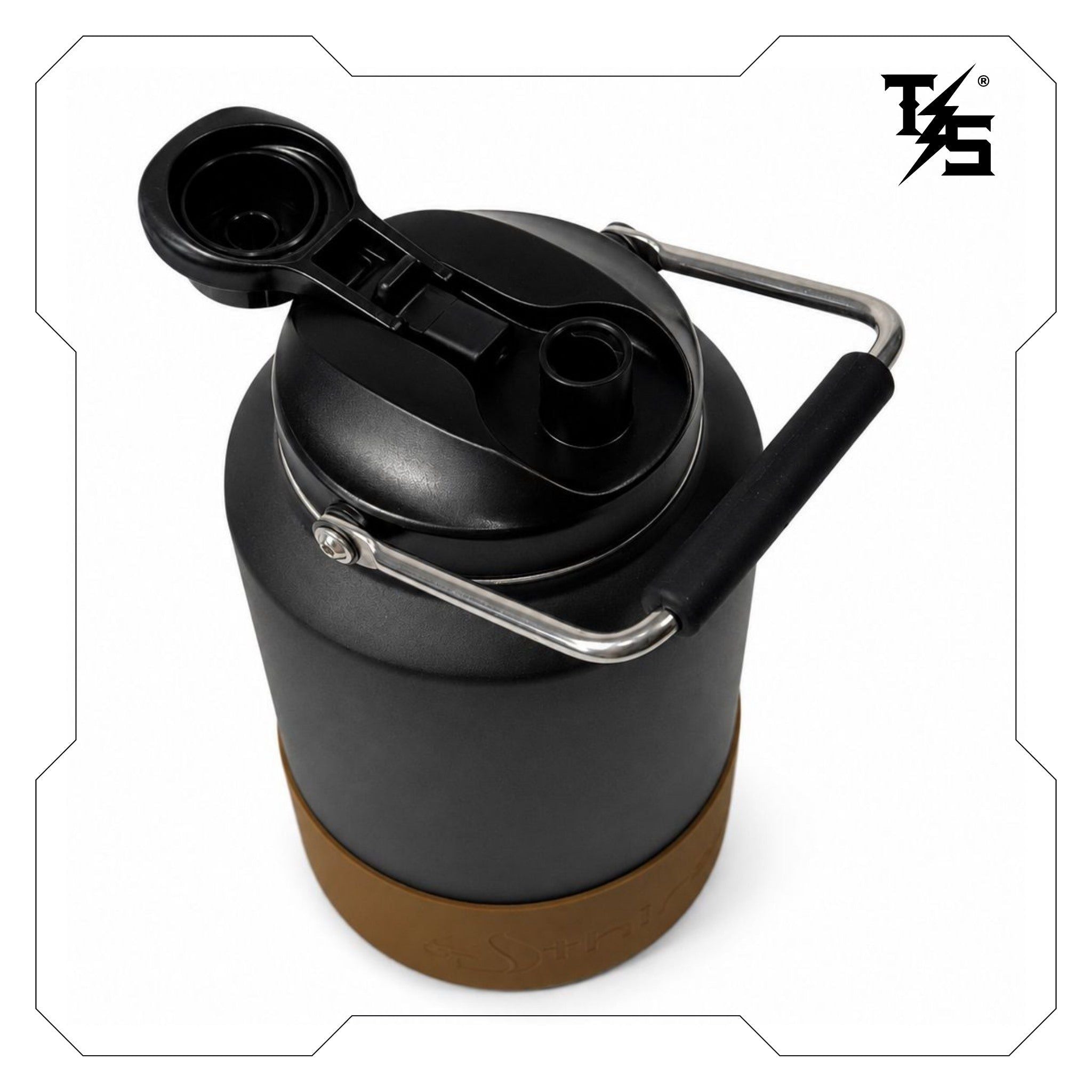 3.8L Water Bottle | Black & Brown