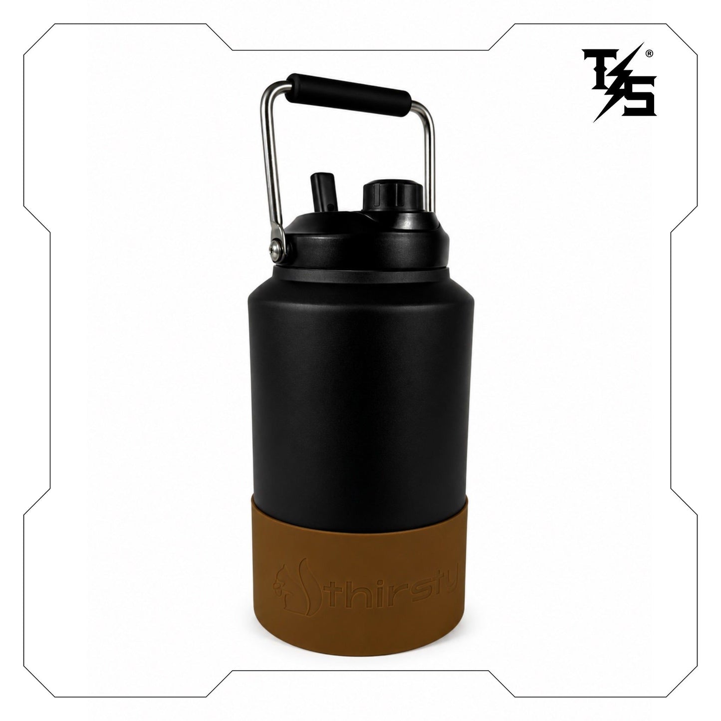 3.8L Water Bottle | Black & Brown
