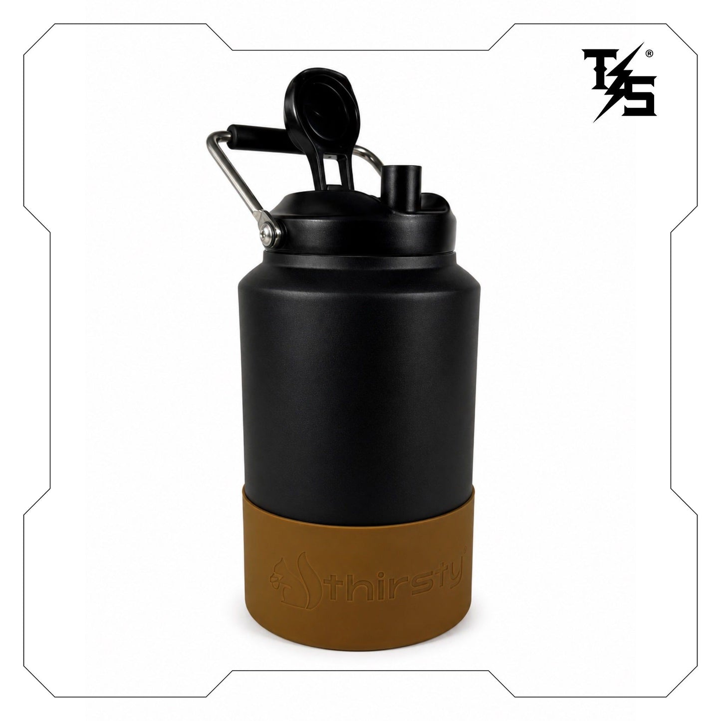 3.8L Water Bottle | Black & Brown