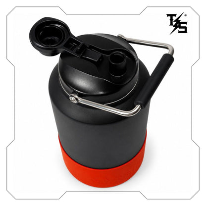 3.8L Water Bottle | Black & Orange
