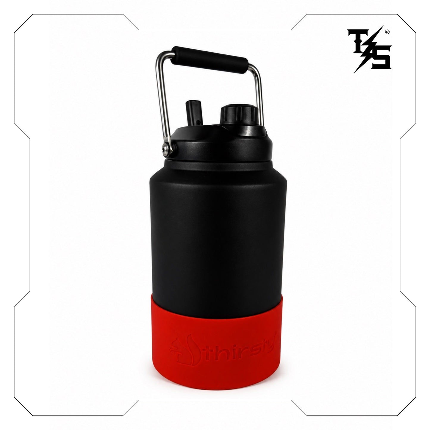 3.8L Water Bottle | Black & Orange