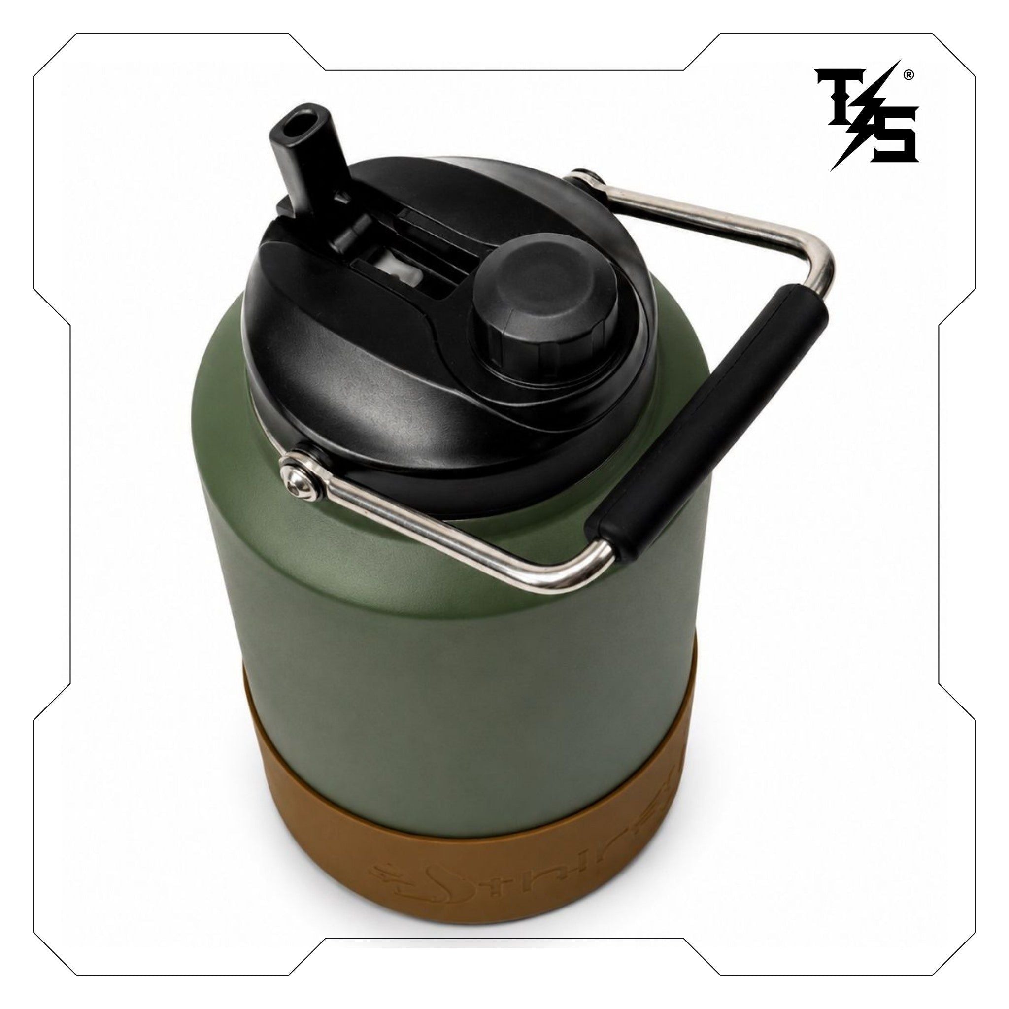 3.8L Water Bottle | Green & Brown