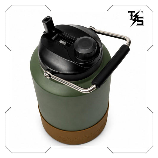 3.8L Water Bottle | Green & Brown