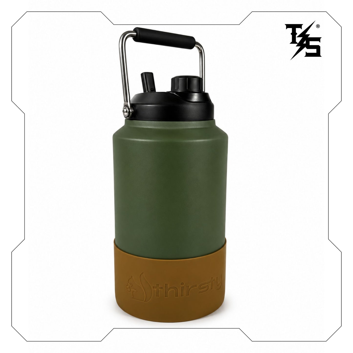 3.8L Water Bottle | Green & Brown