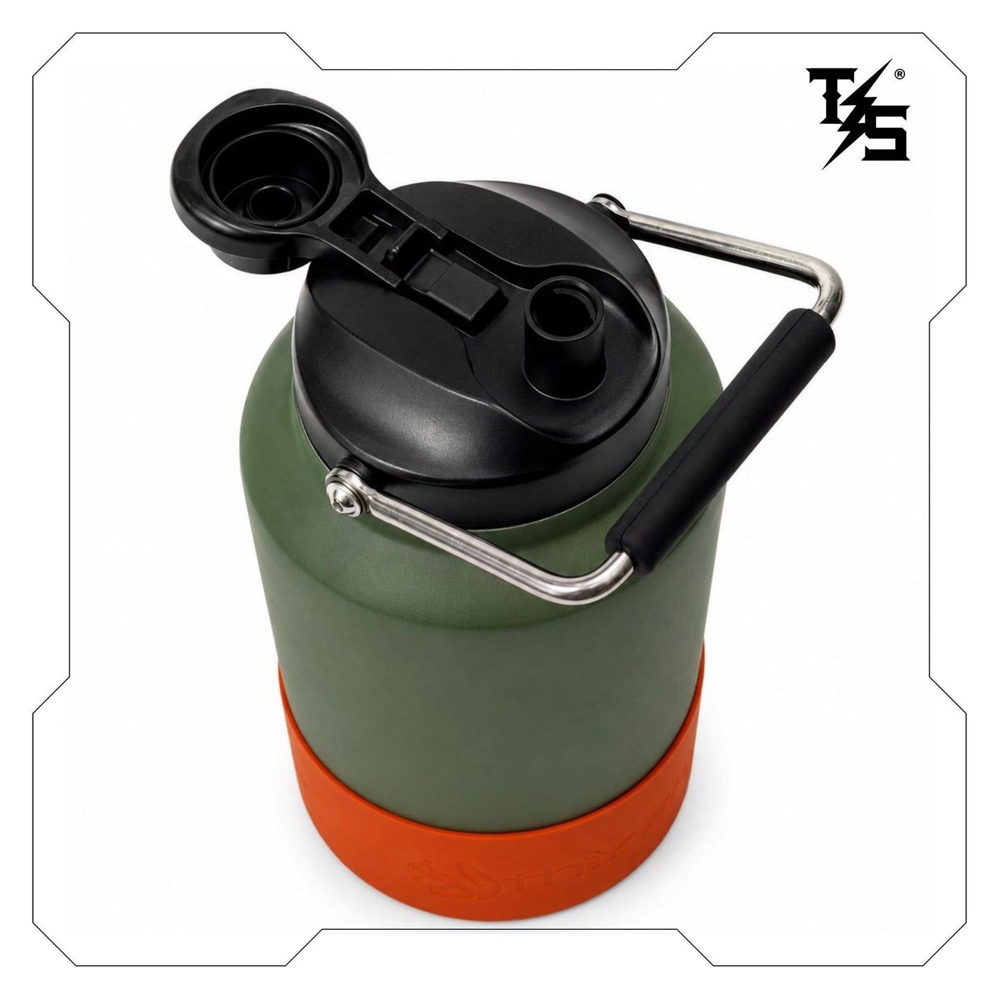 3.8L Water Bottle | Green & Orange