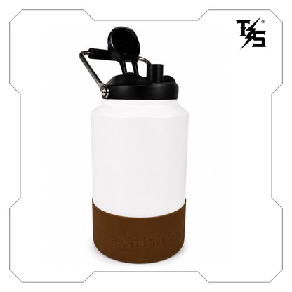 3.8L Water Bottle | White & Brown