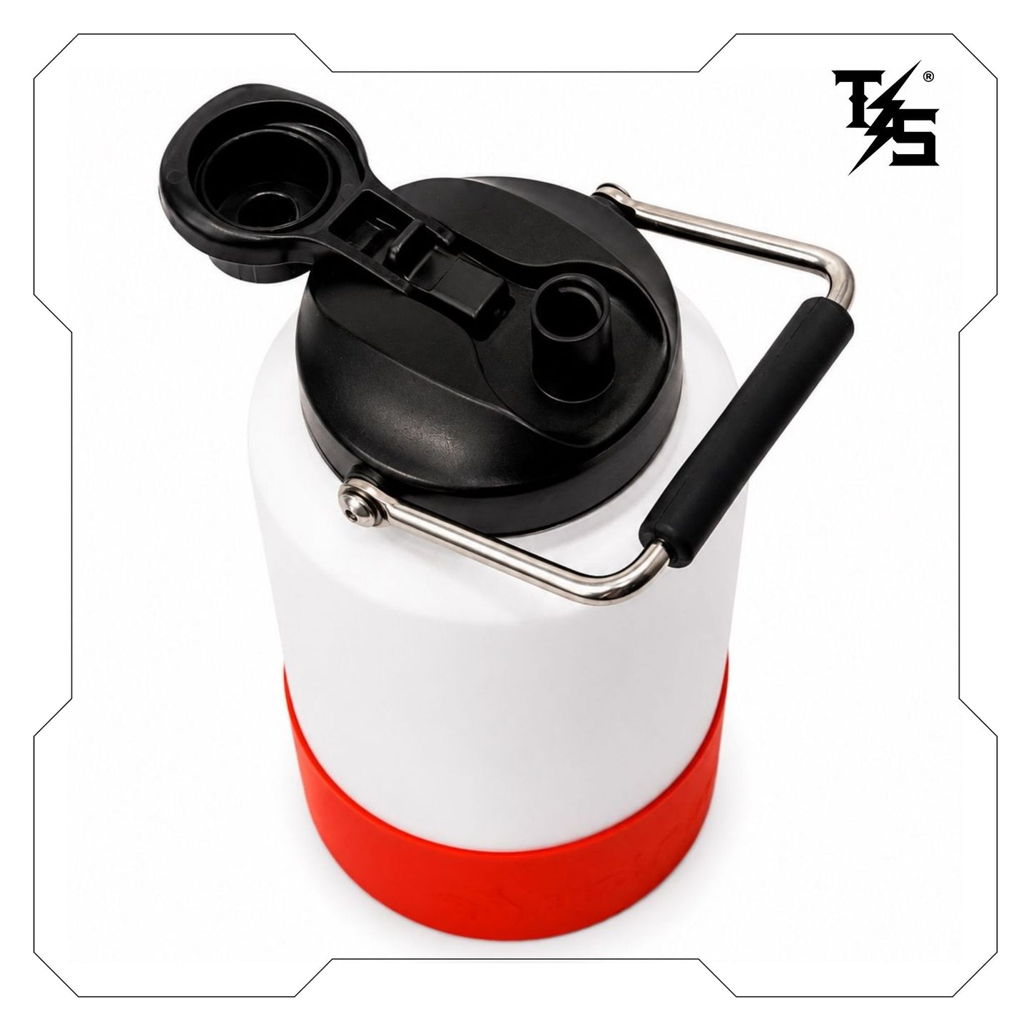 3.8L Water Bottle | White & Orange