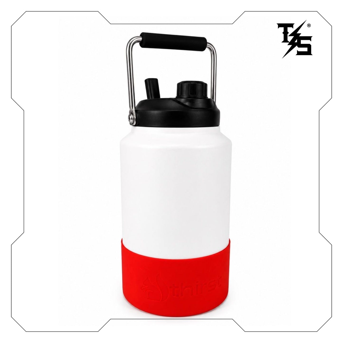 3.8L Water Bottle | White & Orange