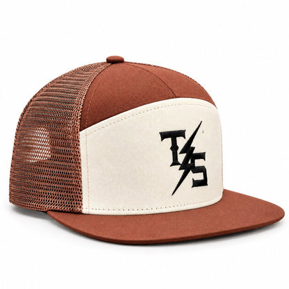 Snapback Cap | Brown & White