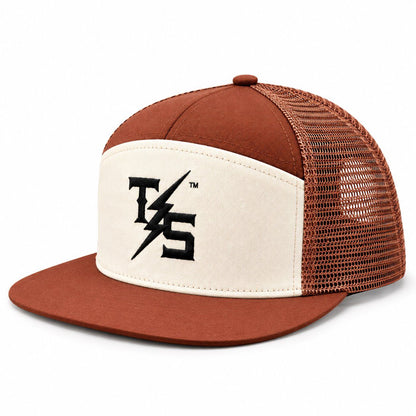 Snapback Cap | Brown & White