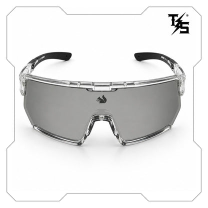 Steezies  - Safety Glasses | AS/NZS 1337.1 Certified , Clear Frame , Silver Lens.