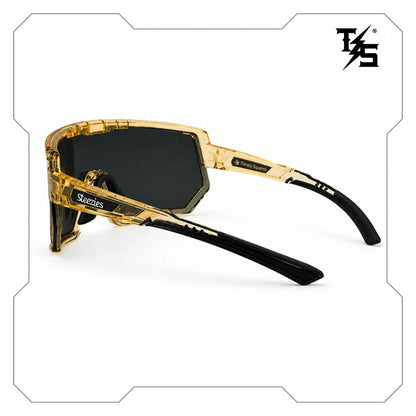 Steezies  - Safety Glasses | AS/NZS 1337.1 Certified , Gold Frame , Red Lens