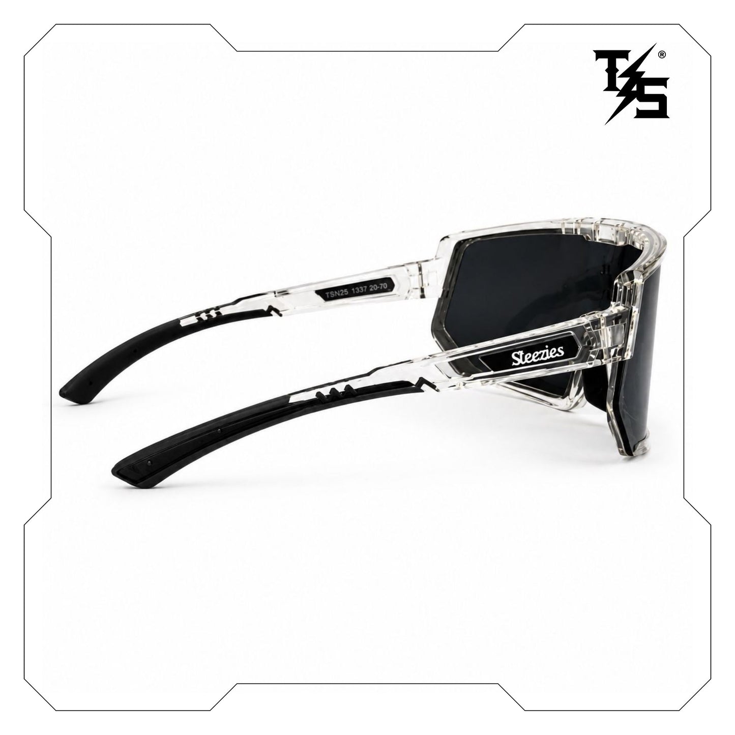 Steezies  - Safety Glasses | AS/NZS 1337.1 Certified , Clear Frame , Silver Lens.