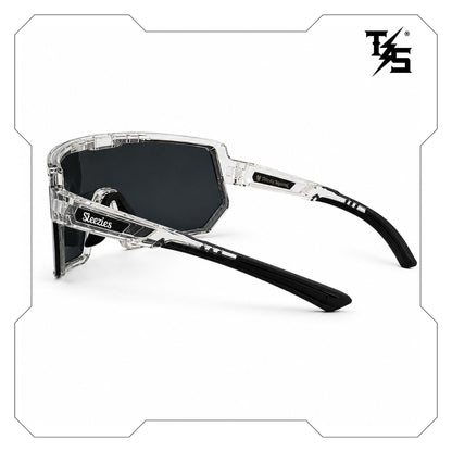 Steezies  - Safety Glasses | AS/NZS 1337.1 Certified , Clear Frame , Silver Lens.