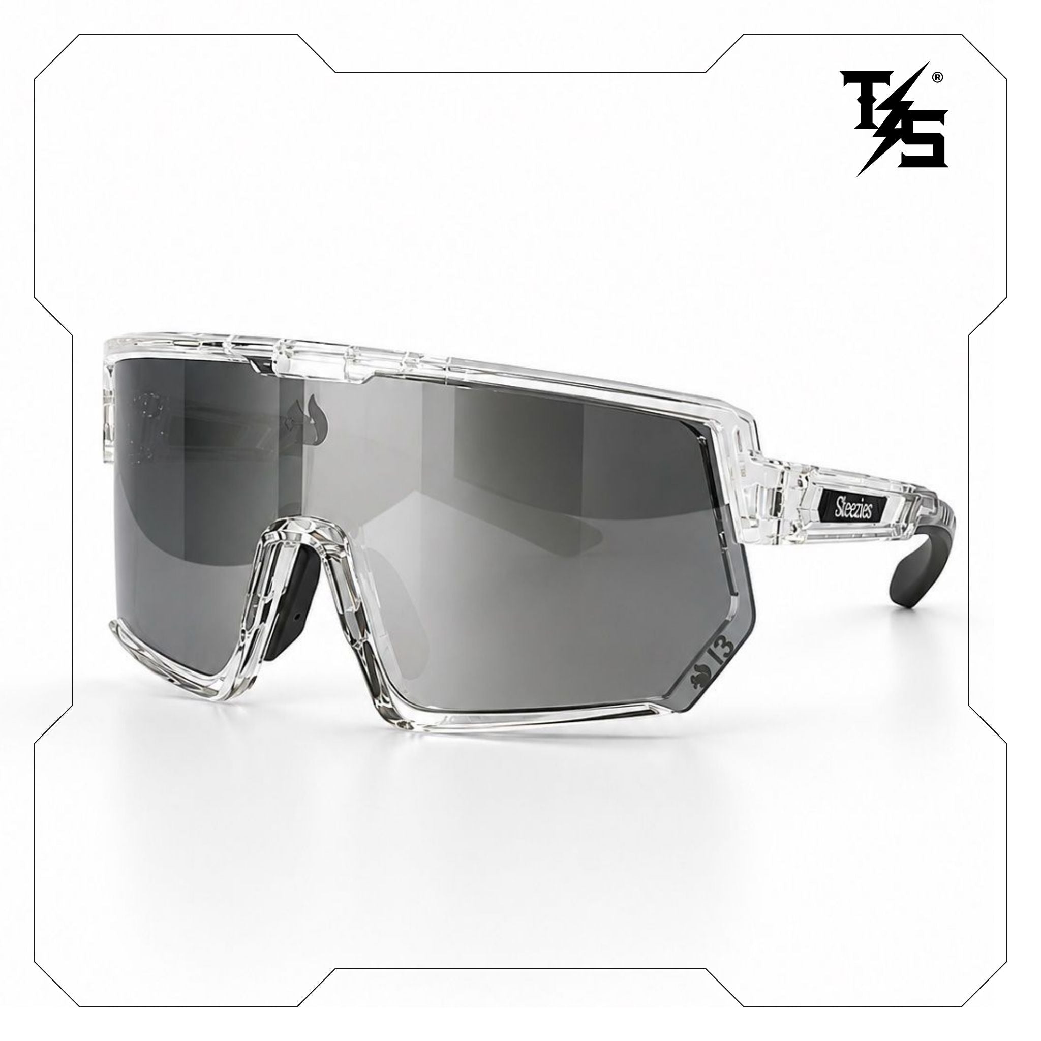 Steezies  - Safety Glasses | AS/NZS 1337.1 Certified , Clear Frame , Silver Lens.