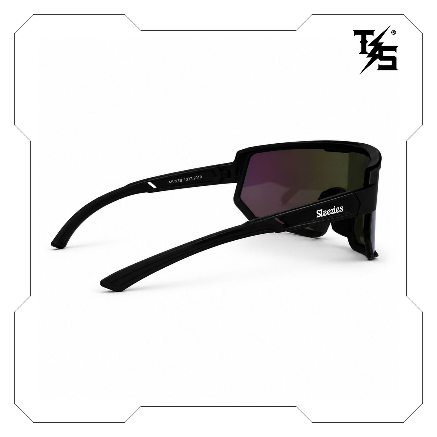 Steezies  - Safety Glasses | AS/NZS 1337.1 , Black Frame , Green/Blue Lens