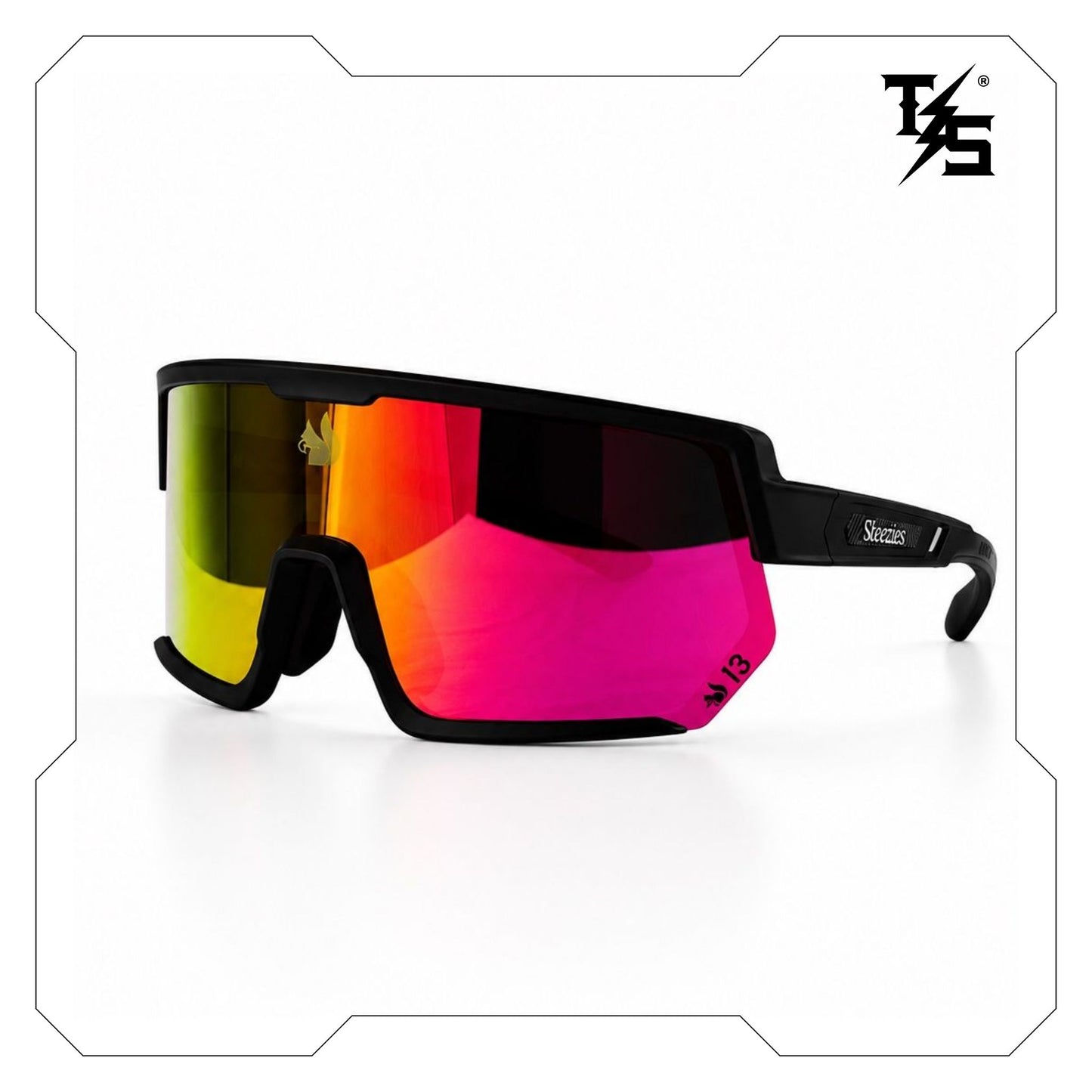 Steezies  - Safety Glasses  | AS/NZS 1337.1 , Black Frame With Pink Lens