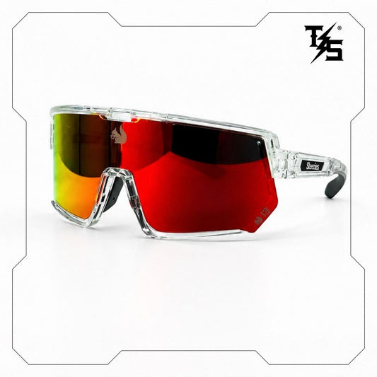 Steezies - Safety Glasses | AS/NZS 1337.1 , Clear Frame With Red Lens.