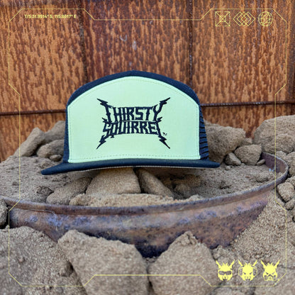 Thirsty Squirrel Black and Yellow Snapback Cap
