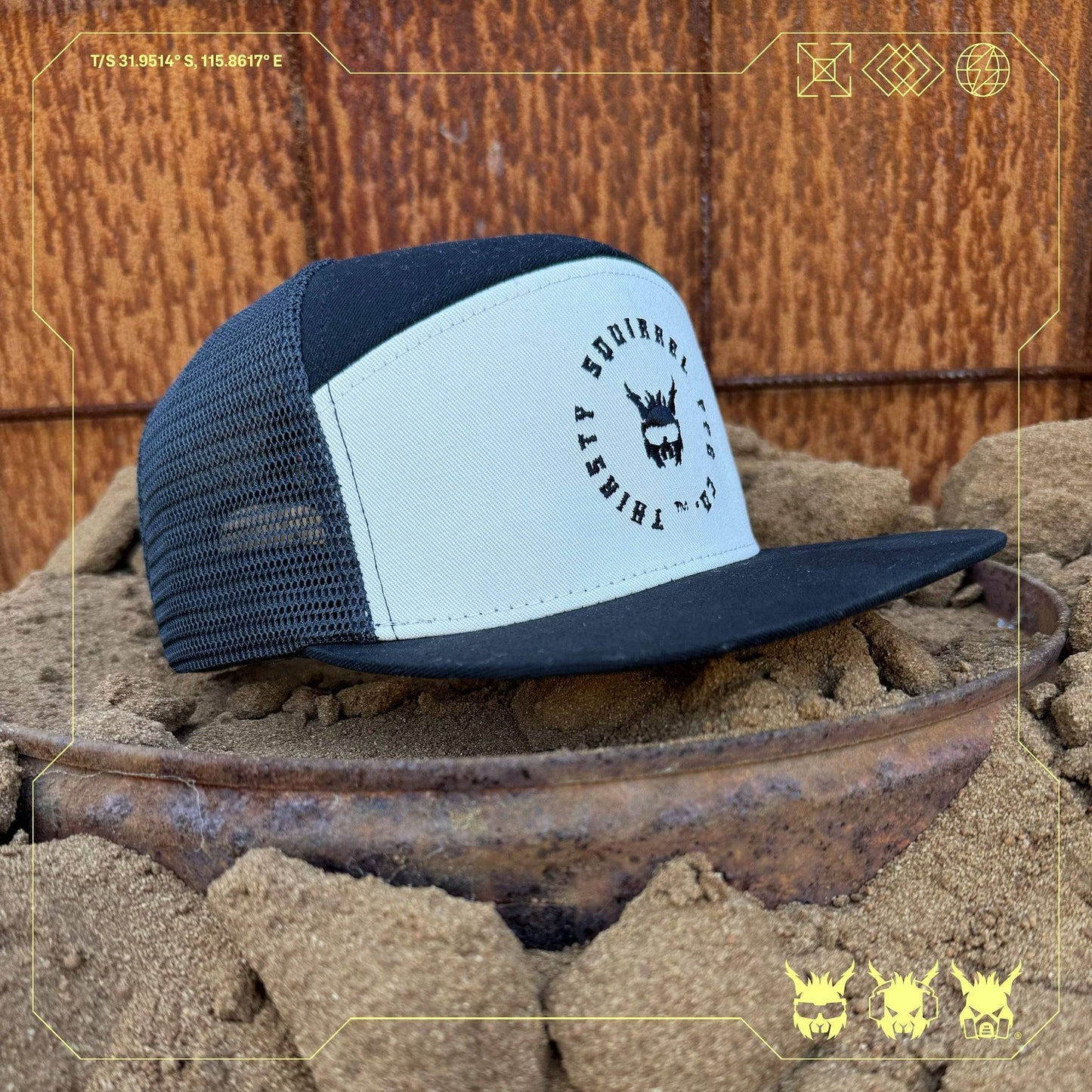 Snapback Cap – Thirsty Squirrel | Adjustable Unisex Hat Black White