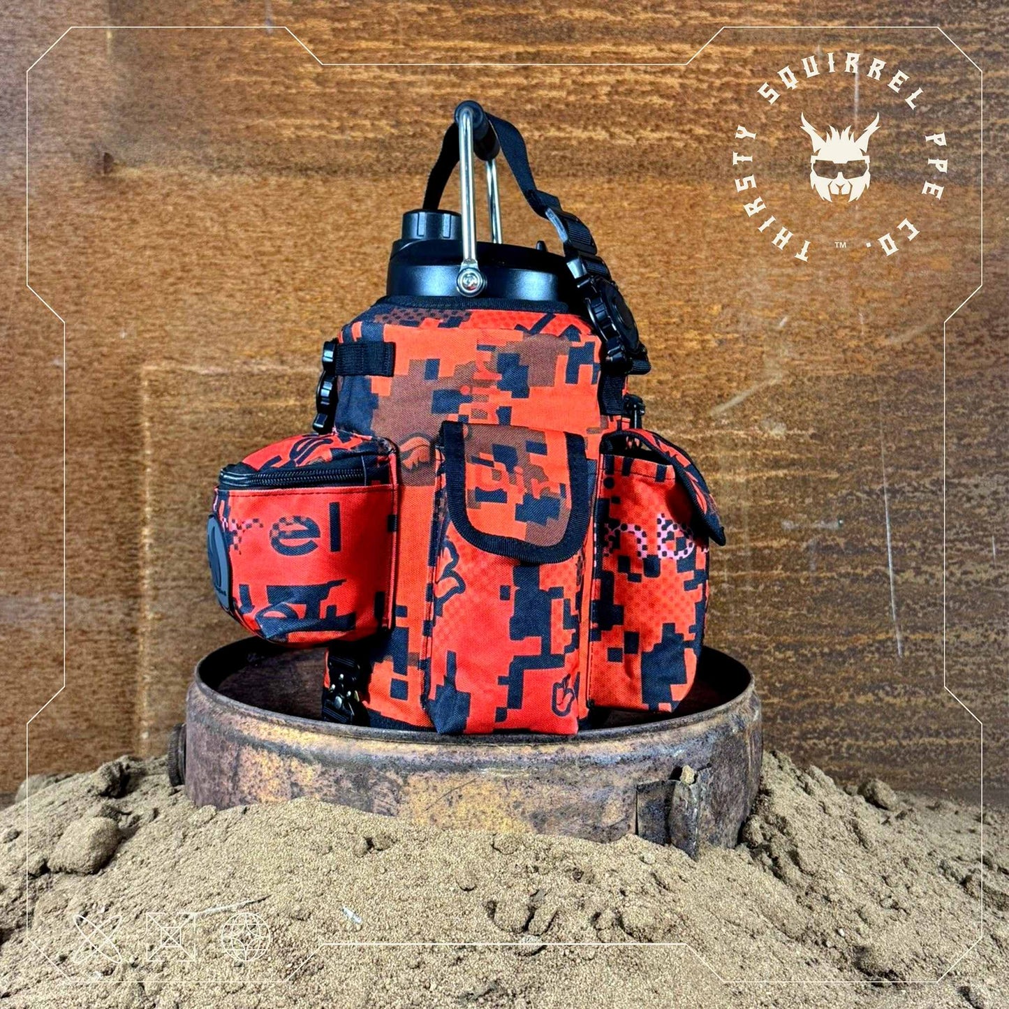 Thirsty Squirrel OG Water Bottle Cover Orange Camo