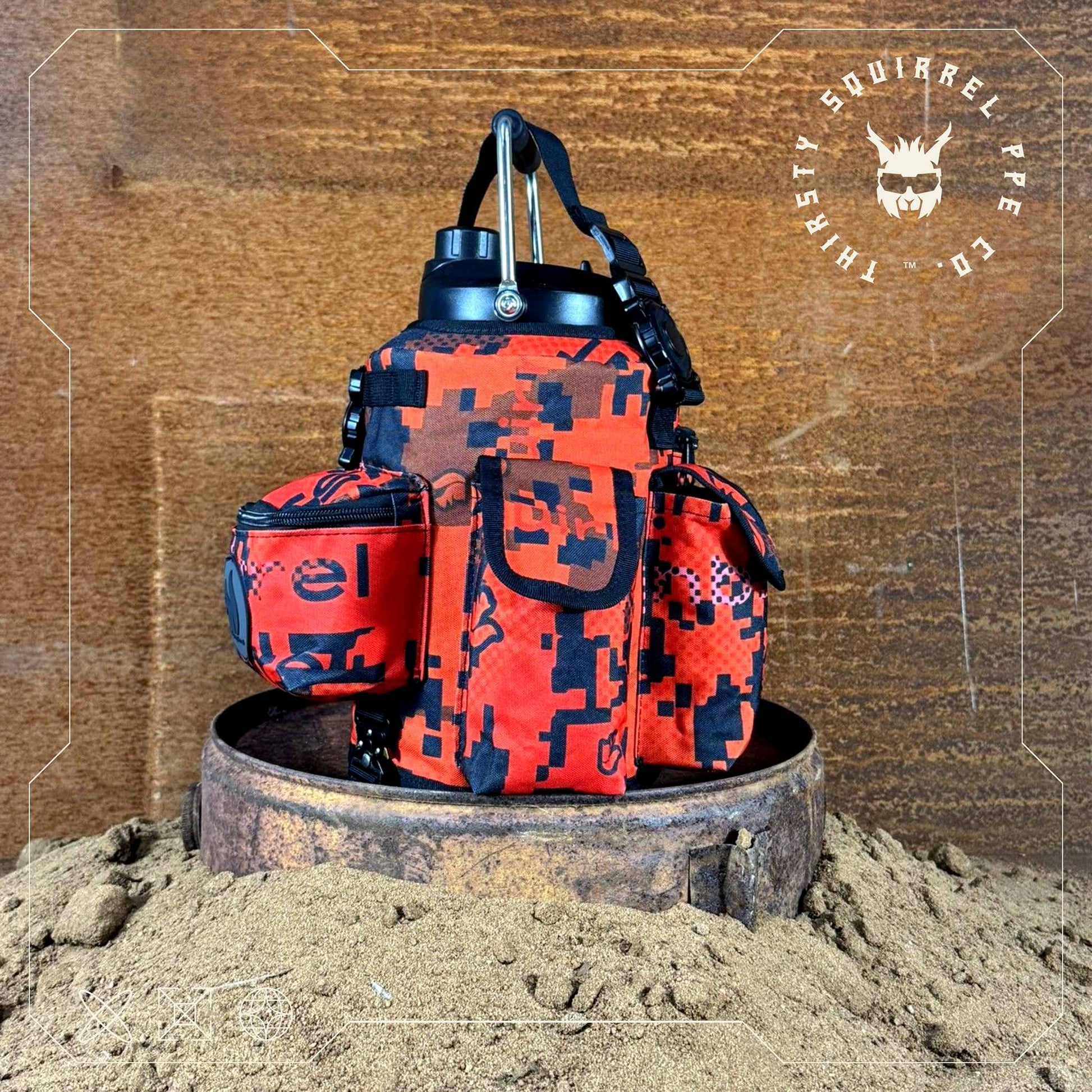 Thirsty Squirrel OG Water Bottle Cover Orange Camo