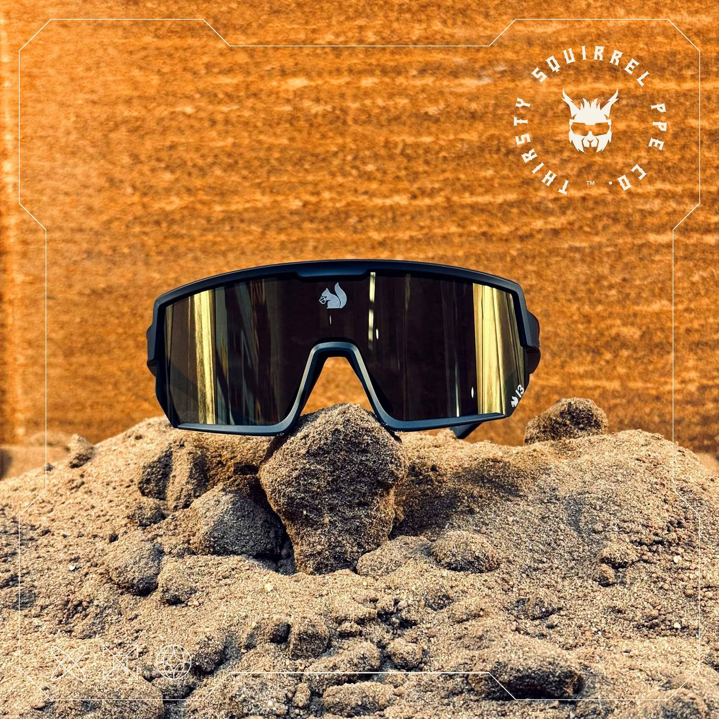 Steezies - Safety Glasses - Black Frame With Gold Lens