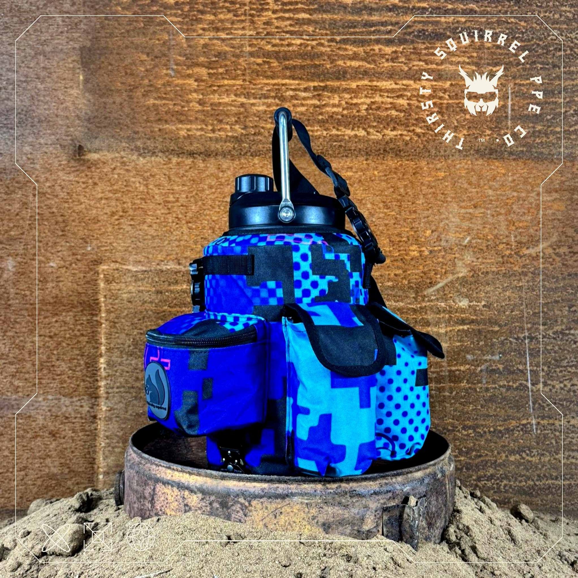 Water Bottle Cover , Blue Camo – Thirsty Squirrel OG | Fits 3.8L Bottle
