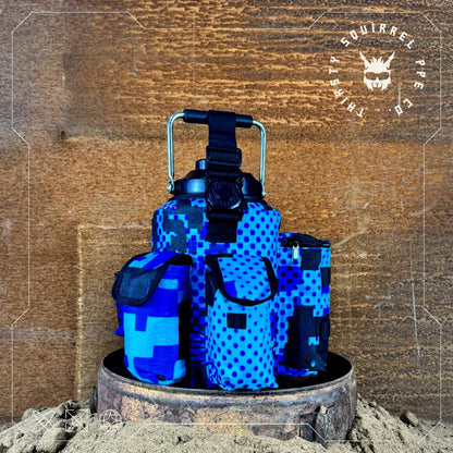 Water Bottle Cover , Blue Camo – Thirsty Squirrel OG | Fits 3.8L Bottle