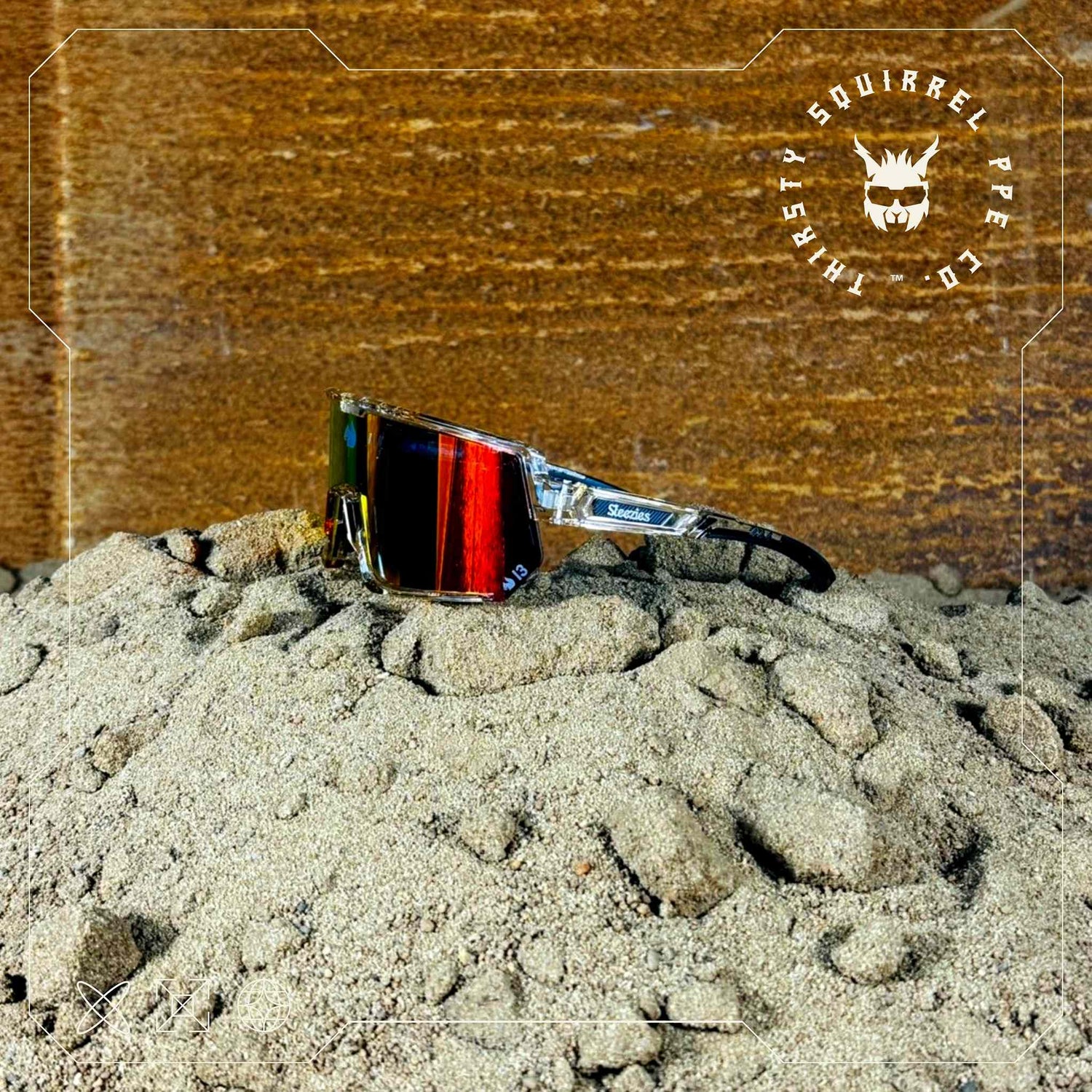 Steezies - Safety Glasses Clear Gold Red