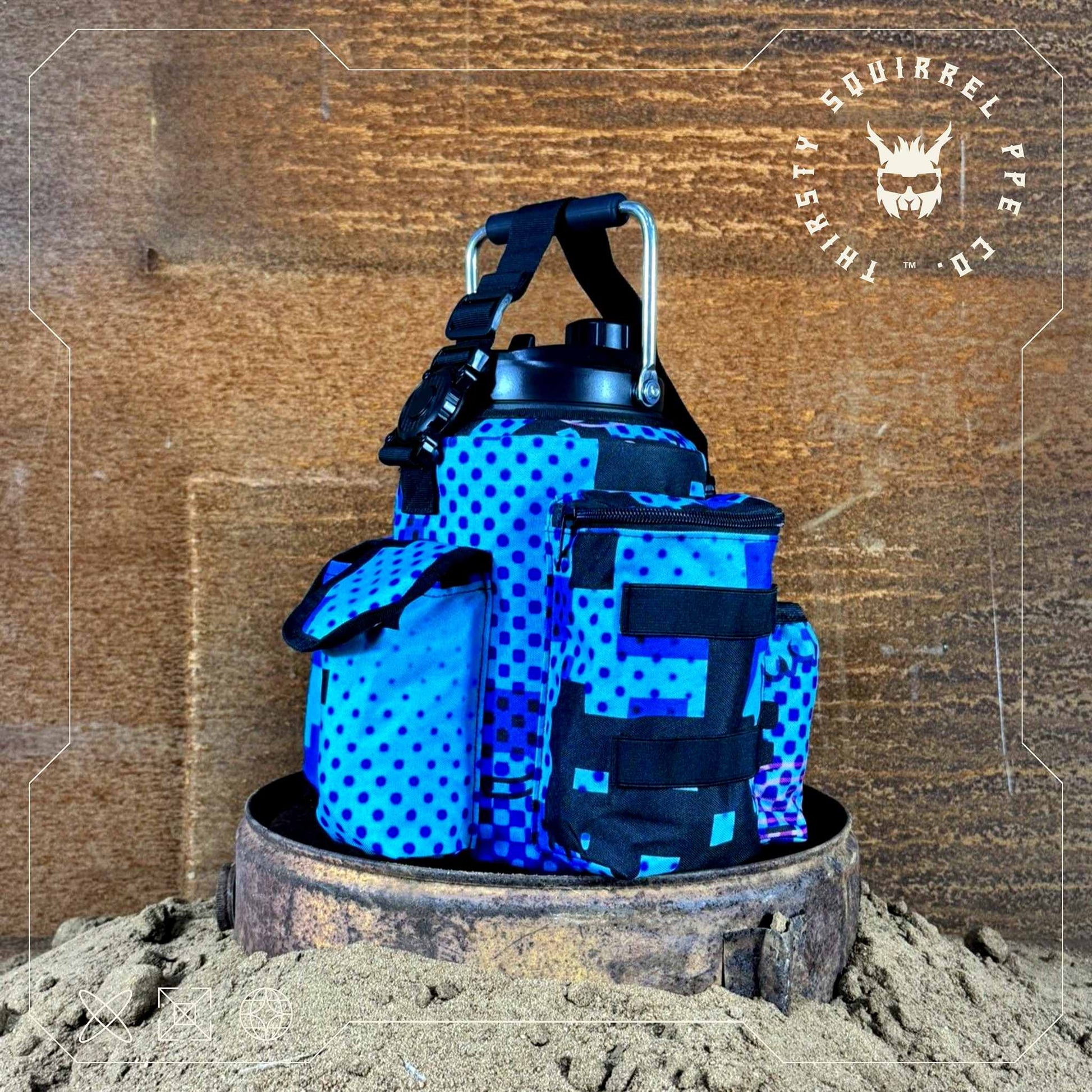 Water Bottle Cover , Blue Camo – Thirsty Squirrel OG | Fits 3.8L Bottle