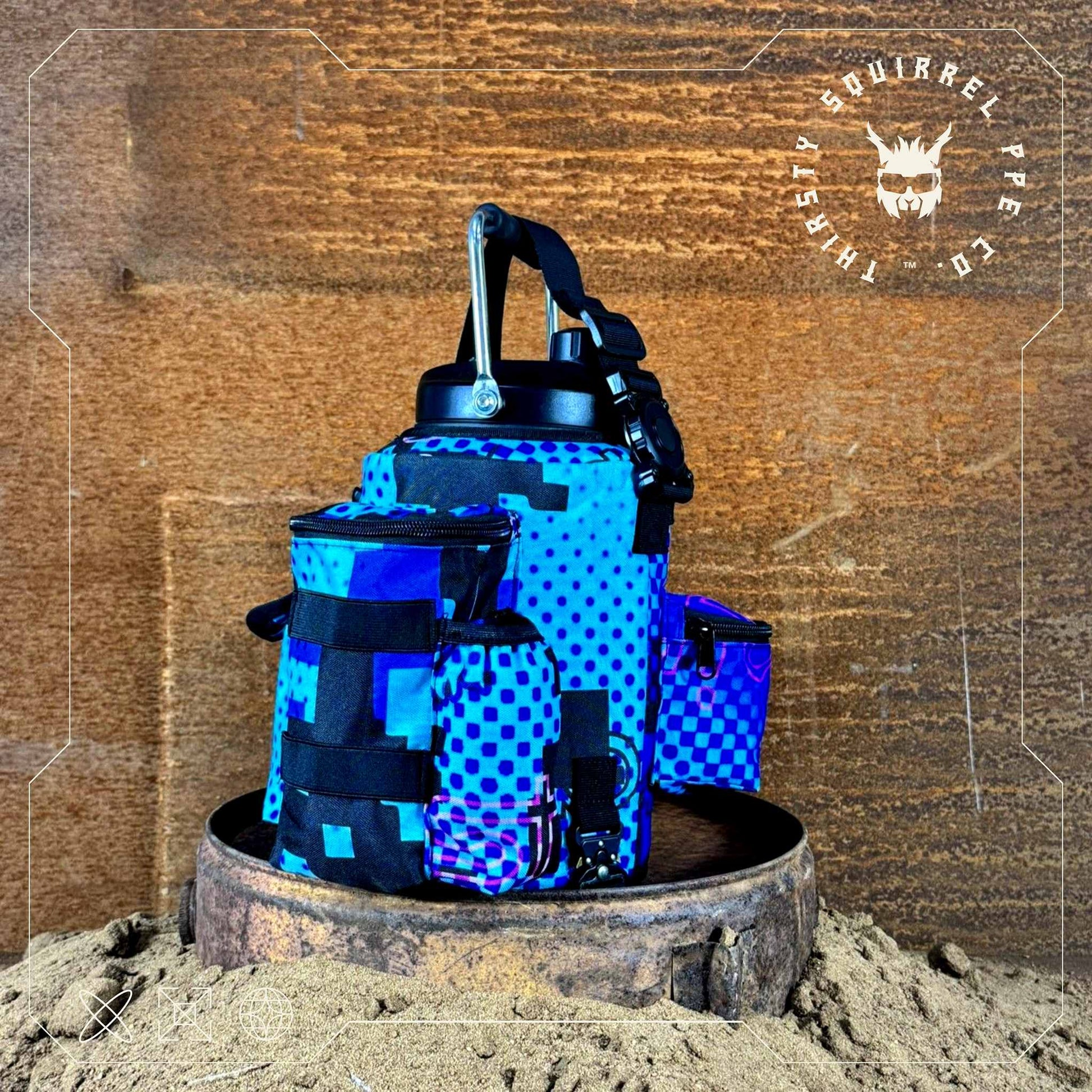 Water Bottle Cover , Blue Camo – Thirsty Squirrel OG | Fits 3.8L Bottle