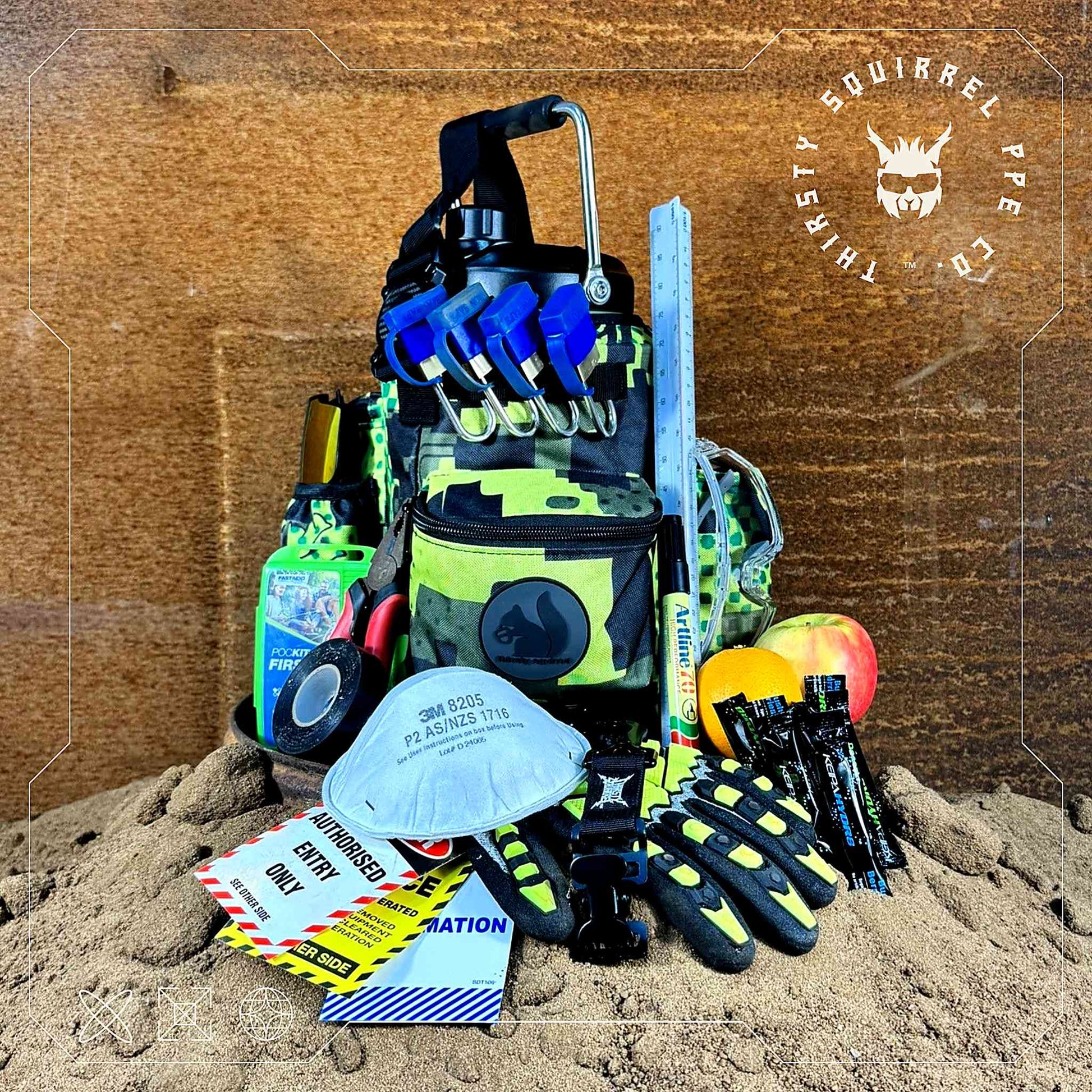 Thirsty Squirrel OG Water Bottle Cover Green & Yellow Camo