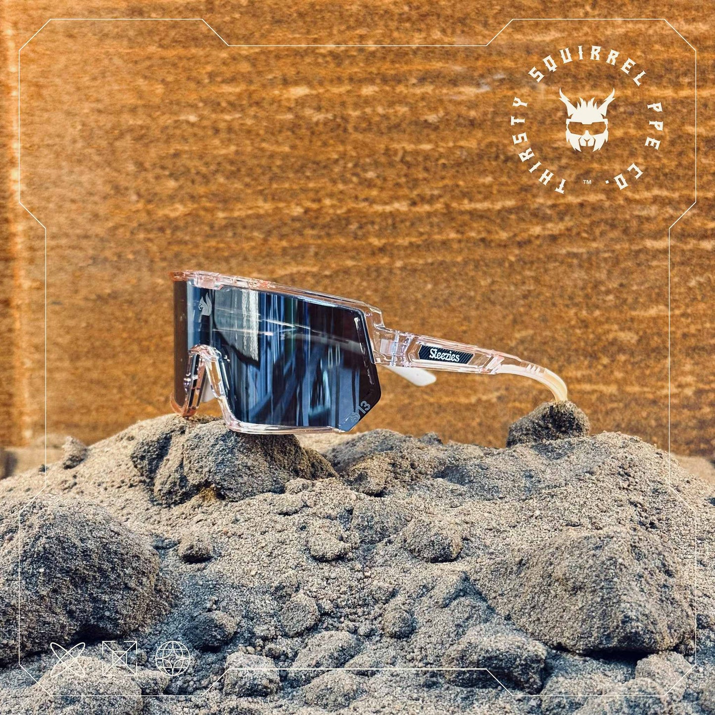 Steezies - Safety Glasses - Pink Frame With Silver Lens