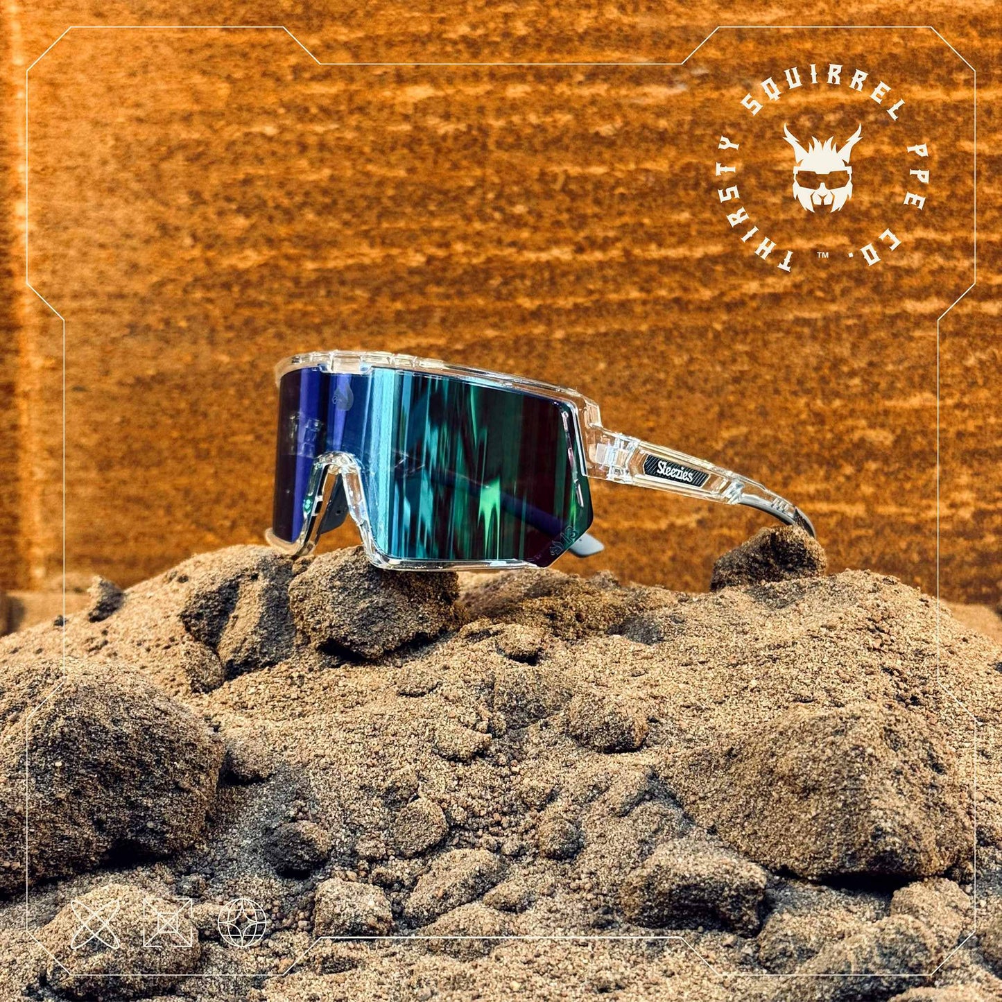 Steezies - Safety Glasses - Clear Frame With Blue / Green Lens