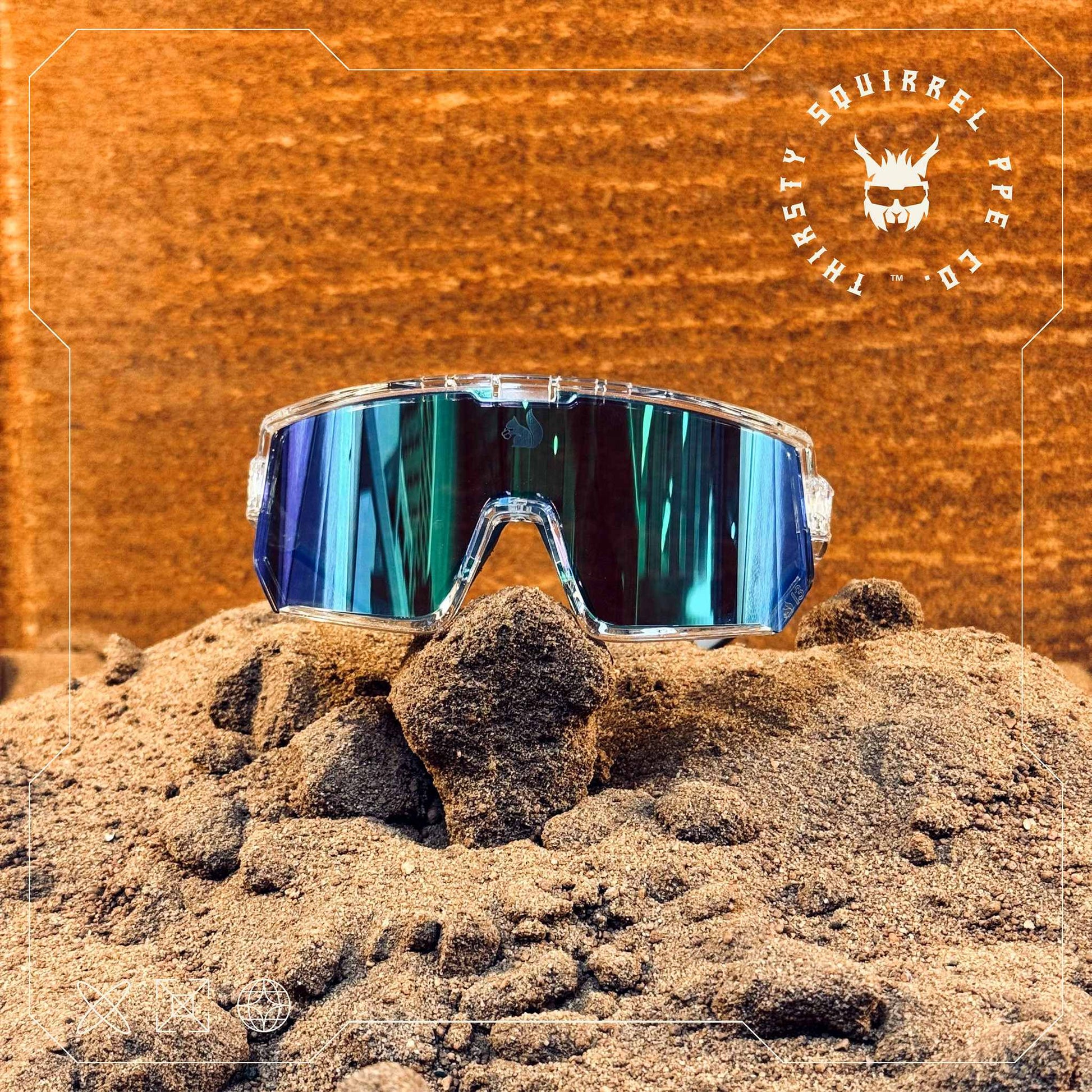 Steezies - Safety Glasses - Clear Frame With Blue / Green Lens