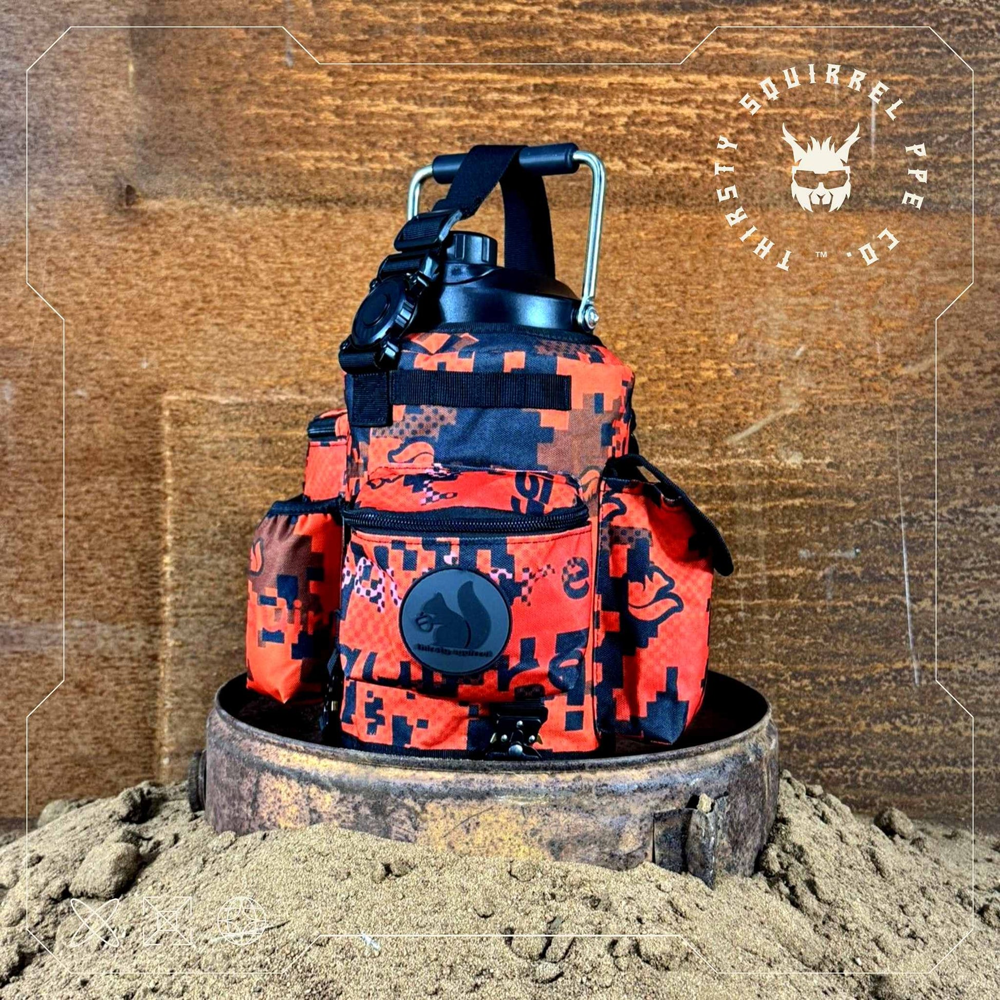 Thirsty Squirrel OG Water Bottle Cover Orange Camo