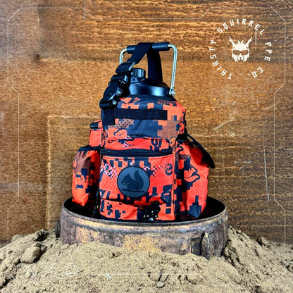 Thirsty Squirrel OG Water Bottle Cover Orange Camo