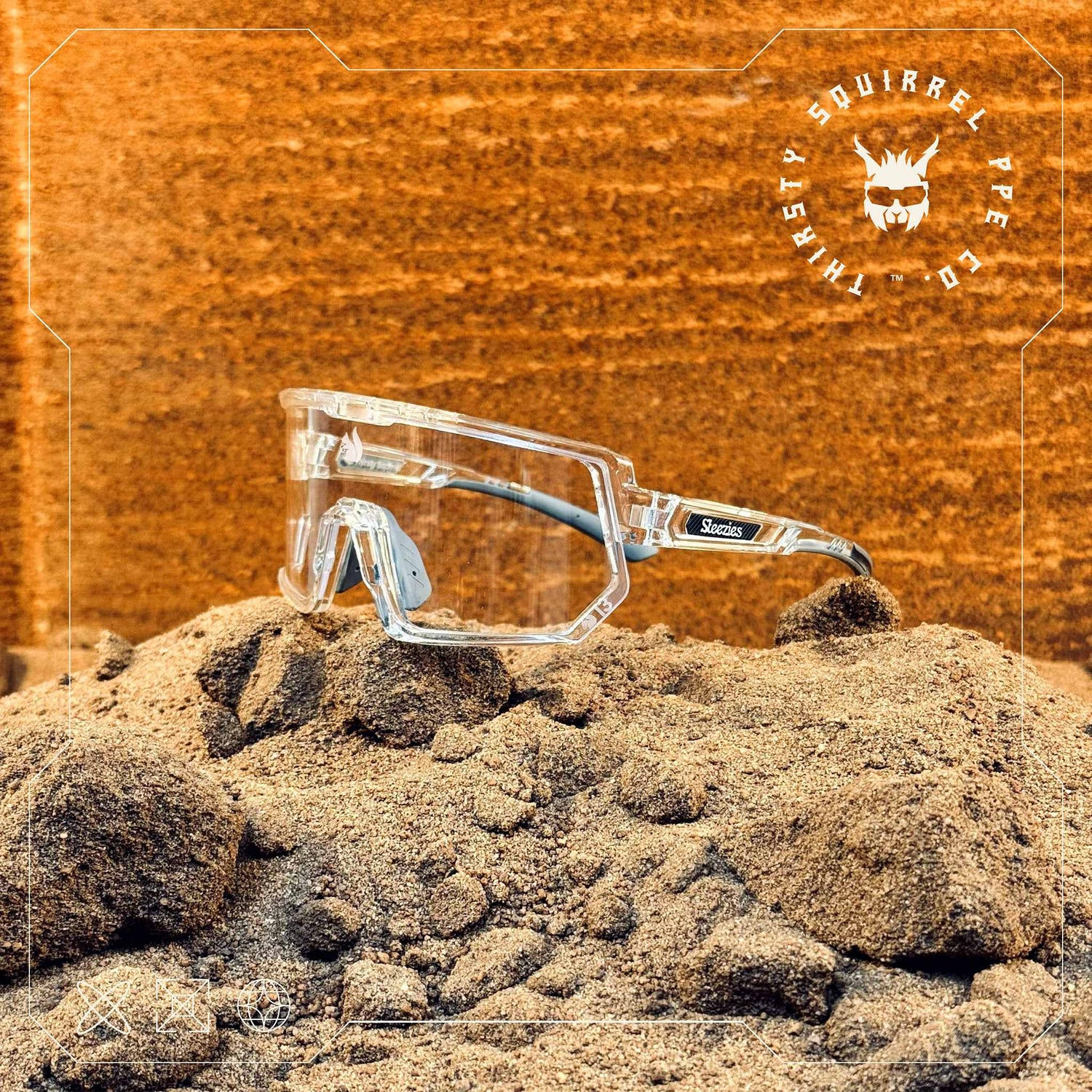 Steezies - Safety Glasses - Clear Frame With Clear Lens