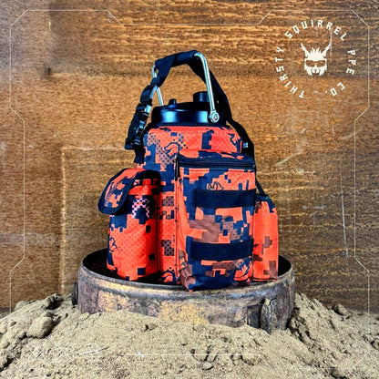 Thirsty Squirrel OG Water Bottle Cover Orange Camo