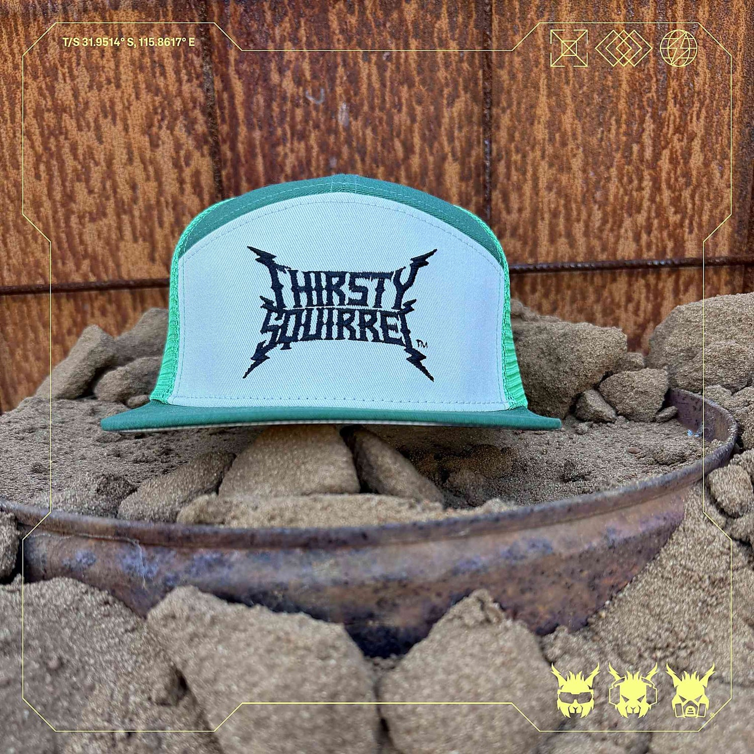 Thirsty Squirrel Green Snapback Cap